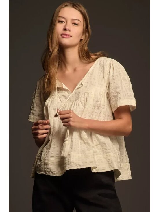 Anthropologie Tops - BNWT Porridge Short-Sleeve Luxury Swing Top with lining, size S